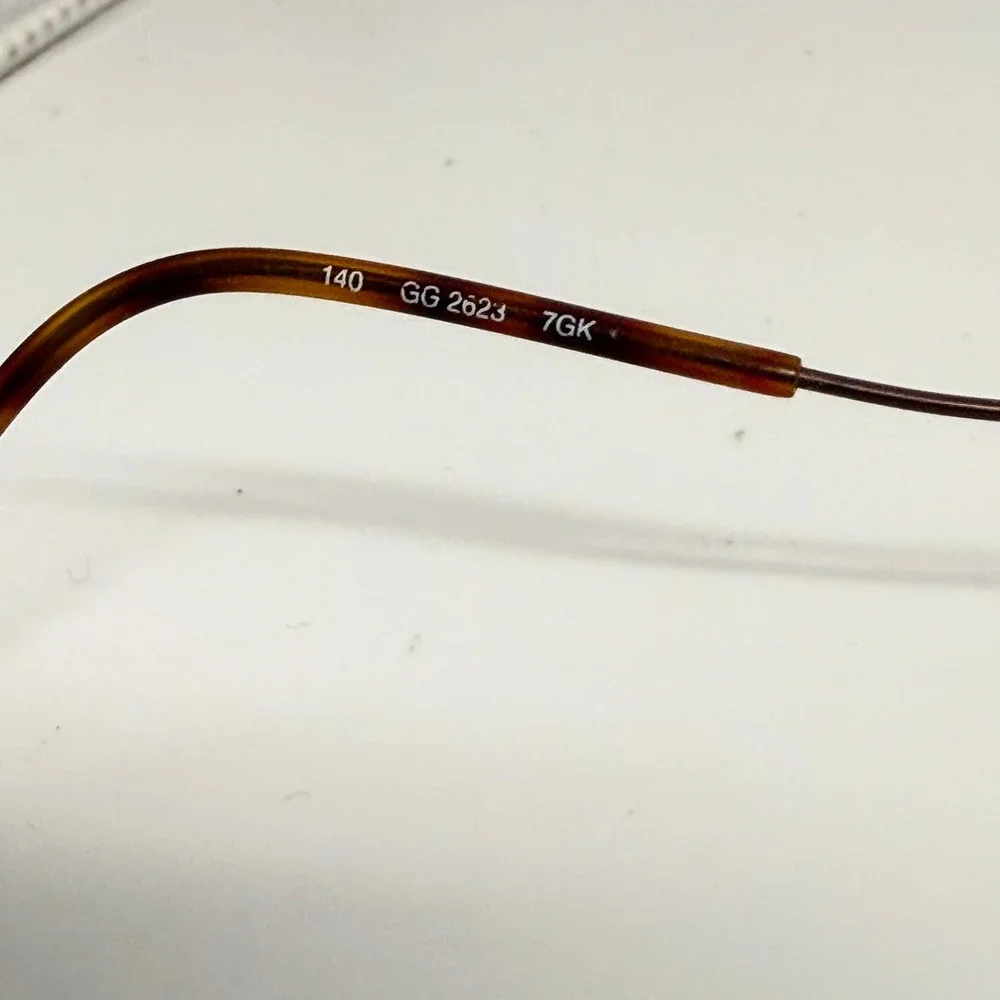 Gucci GG 2623‎ 7GK Oval Metal Eyeglasses Frames Bronze Tortoise Italy 48-19-140